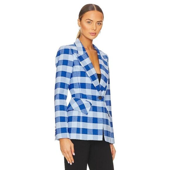 Smythe Lounge Blazer in Tonal Blue Check US4 - Picture 2 of 11
